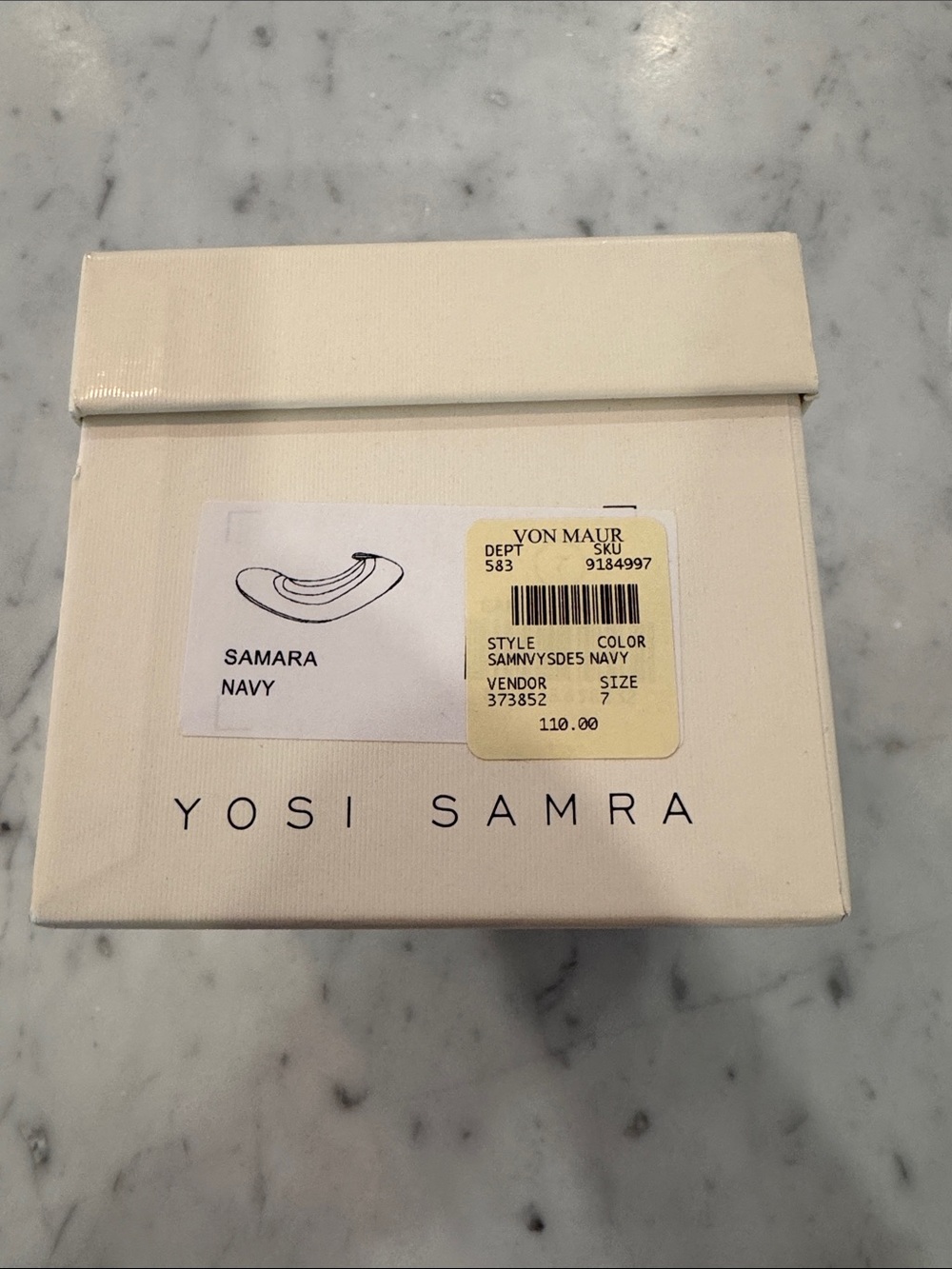 Yosi Samra Navy suede flats NWT size 7